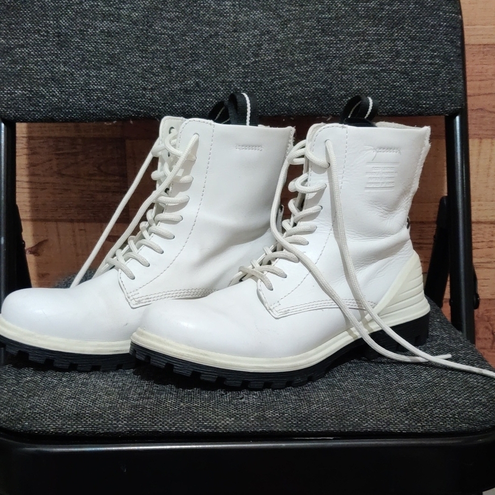 White Combat Boots